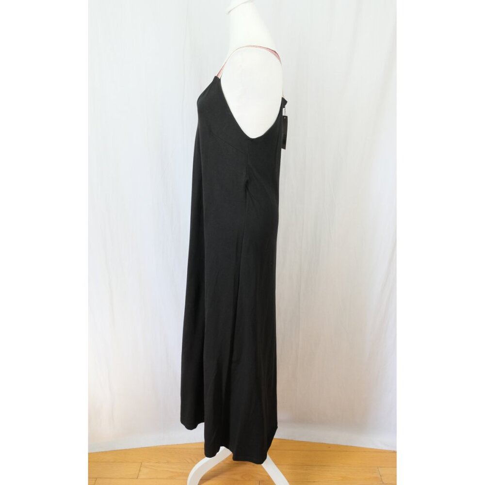 NWT Saint + Sofia Sunset Tank Dress Black Leopard Strap Scoop Neck Maxi dress - Picture 3 of 8